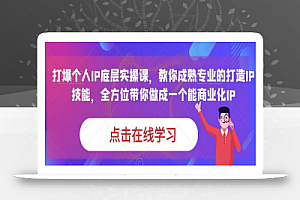 蟹老板·打爆个人IP底层实操课,教你成熟专业的打造IP技能,全方位带你做成一个能商业化IP