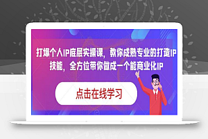 蟹老板·打爆个人IP底层实操课，教你成熟专业的打造IP技能，全方位带你做成一个能商业化IP