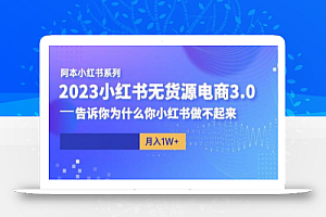 阿本小红书无货源电商3.0，告诉你为什么你小红书做不起来