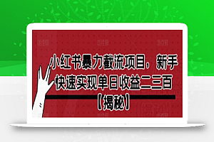 小红书暴力截流项目,新手快速实现单日收益二三百