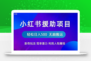 小红书援助项目新奇玩法,简单暴力,无脑搬运轻松日入500