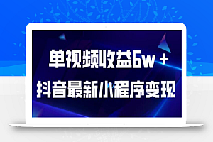 抖音最新小程序变现项目,单视频收益6w+,小白可做