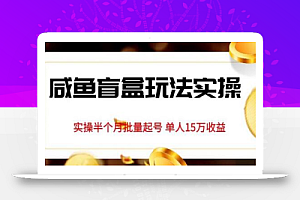 独家首发咸鱼盲盒玩法实操,半个月批量起号单人15万收益
