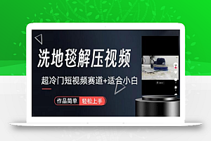 超冷门抖音短视频赛道-清洗地毯解压视频-简单无脑怼作品(教程+素材)