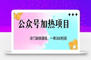 冷门公众号加热项目,一单利润300+