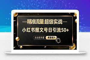 日引50+精准流量，小红书图文号，超级实战的小红书引流课，适合新手小白的项目