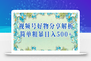 视频号好物分享解析,简单粗暴可以批量方大的项目