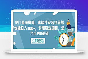 冷门蓝海赛道，卖软件安装包居然也能日入500+，长期稳定项目，适合小白0基础