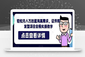 轻松月人万的蓝海高需求,证件照发型项目全程实操教学