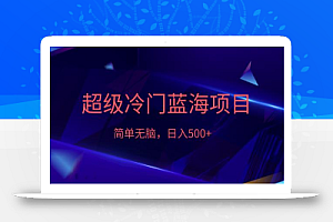 外面收费1280的超级冷门蓝海项目，日入500+