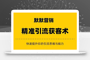 默默营销·精准引流+私域营销+逆袭赚钱(三件套)快速提升你的赚钱认知与营销思维