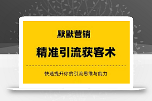 默默营销·精准引流+私域营销+逆袭赚钱（三件套）快速提升你的赚钱认知与营销思维