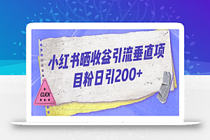 小红书晒收益图引流垂直项目粉日引200+