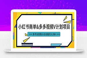 小红书商单最新升级玩法结合多多视频v计划多平台变现