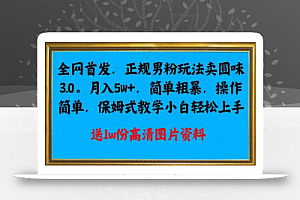 全网首发正规男粉玩法卖圆味3.0,月入5W+,简单粗暴,操作简单,保姆式教学,小白轻松上手