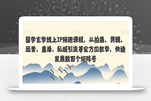 国学玄学线上IP陪跑课程,从拍摄、剪辑、运营、直播、私域引流等全方位教学,快速发展数百个矩阵号