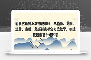 国学玄学线上IP陪跑课程，从拍摄、剪辑、运营、直播、私域引流等全方位教学，快速发展数百个矩阵号