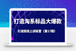 打造淘系标品大爆款引流班线上训练营（第17期）5天直播授课