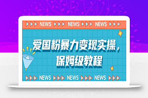 爱国粉暴力变现实操,保姆级教程