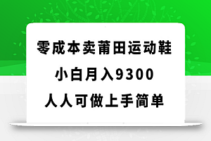 零成本卖莆田运动鞋,小白月入9300,人人可做上手简单