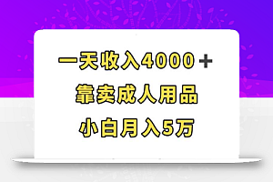 一天收入4000+，靠卖成人用品，小白轻松月入5万