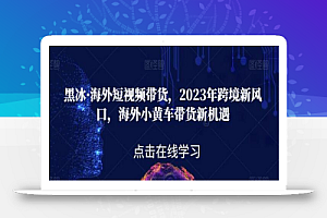 黑冰·海外短视频带货,2023年跨境新风口,海外小黄车带货新机遇
