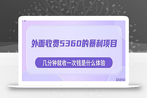 外面收费5360的暴利项目，几分钟就收一次钱是什么体验，附素材