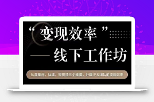 变现效率线下工作坊,从播直间、私域、视短频个三维度,升级IP和团队变现效率