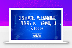 引流全赋能,线上情趣用品一件代发2.0,一部手机,日入1000+