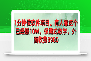 外面收费39801分钟做软件项目,有人靠这个已经赚10W,保姆式教学
