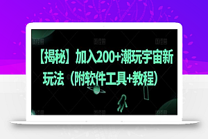 加入200+潮玩宇宙新玩法(附软件工具+教程)