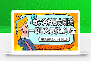 电子资料暴力引流,一单最低10美金,赚取终身被动收入,保姆级教程