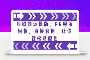 短剧搬运模版,PR竖版模板,直接套用,让你轻松过原创