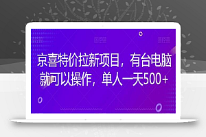 京喜特价拉新新玩法，有台电脑就可以操作，单人一天500+