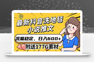 最新抖音洗地毯小说推文,流量稳定,一天收入600(附177G素材)