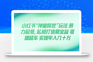 小红书“神童降世”玩法 暴力起号,私域打造聚宝盆 弯道超车 实现年入几十万