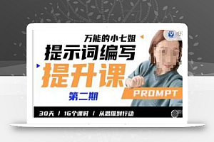 小七姐的提示词编写提升课,30天16个课时,从悉维到行动