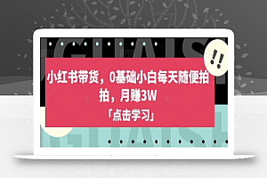 小红书带货,0基础小白每天随便拍拍,月赚3W
