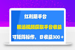 搬运视频获取平台收益,平台红利期,附保姆级教程