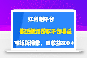 搬运视频获取平台收益，平台红利期，附保姆级教程