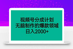 视频号分成计划,无脑制作的爆款领域,日入2000+