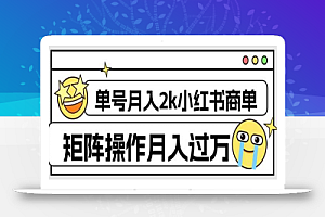 外面收费1980的小红书商单保姆级教程，单号月入2k，矩阵操作轻松月入过万