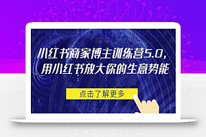 小红书商家博主训练营5.0,用小红书放大你的生意势能