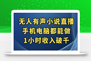抖音无人有声小说直播,手机电脑都能做,1小时收入破千