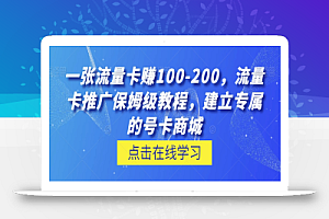 一张流量卡赚100-200,流量卡推广保姆级教程,建立专属的号卡商城