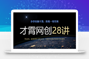 才霄网创28讲第10讲:盗版课的寻找方法,花最少的钱学到优质的课程