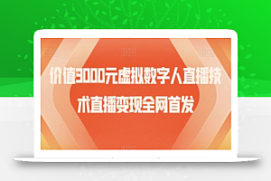价值3000元虚拟数字人直播技术直播变现全网首发
