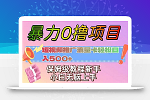 暴力0撸项目:短视频推广流量卡轻松日入500+,保姆级教程新手小白无脑上手