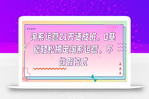 淘系运营21天速成班,0基础轻松搞定淘系运营,不做假把式