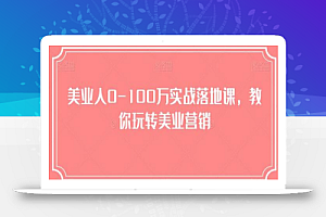 美业人0-100万实战落地课,教你玩转美业营销
